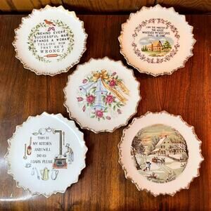 5 Vintage Plates 7.5" Japan gold trim Master